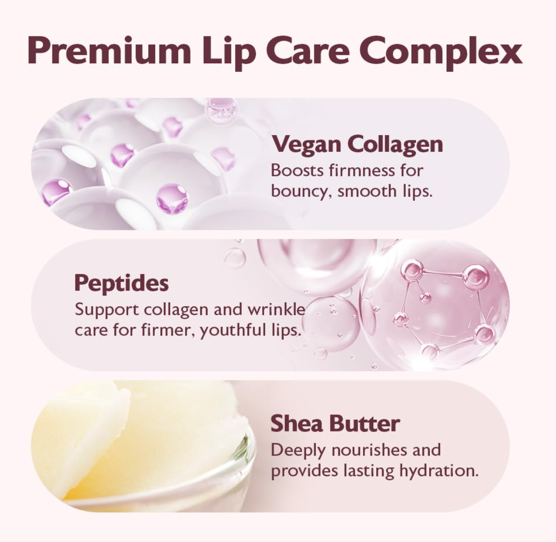 Milktouch Vegan Glow Up Collagen Lip Balm–Hydrating Lip Care with Collagen for Dry Lips Repair(15g) 03. Berry Tart